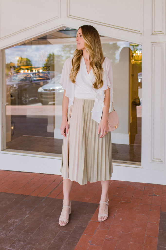 Chicwish Colorblock Skirt and White Wrap Top
