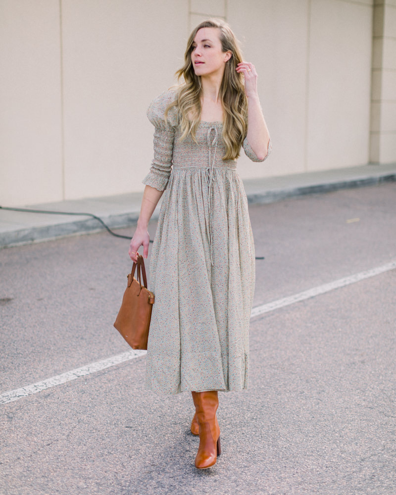 spring dress with boots