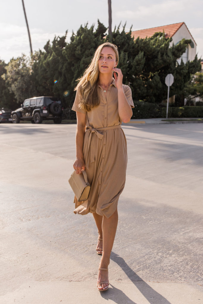 Khaki shirt hotsell dress outfit