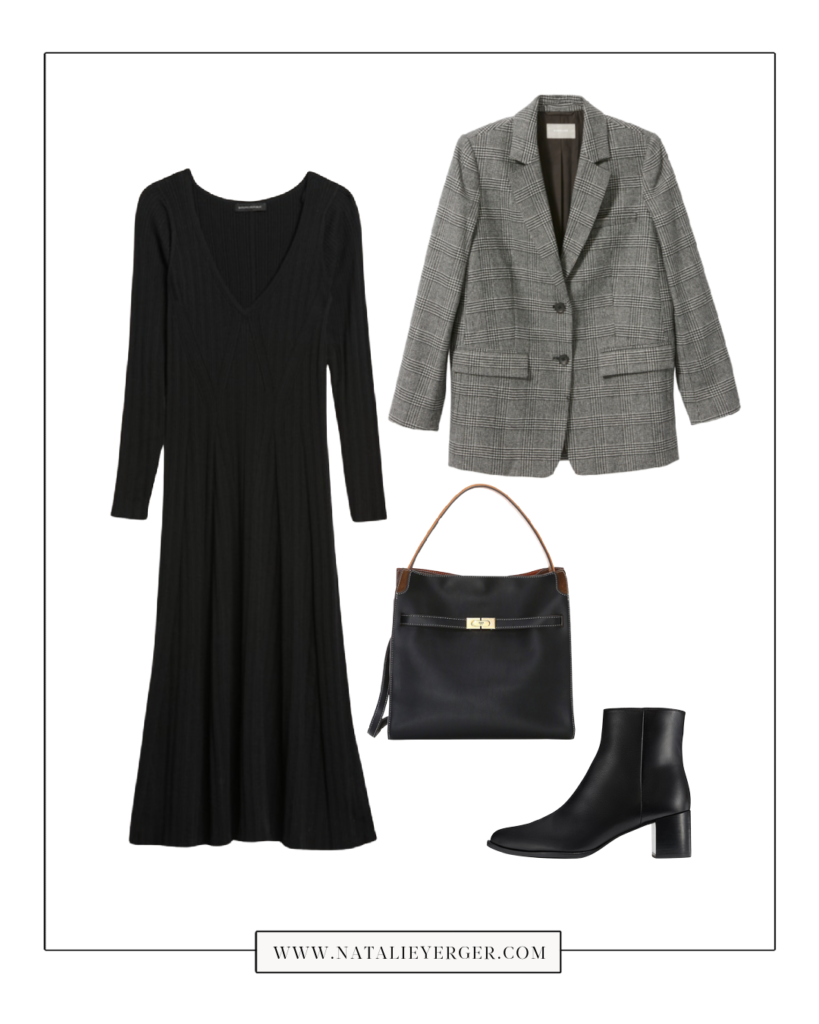 HOW TO STYLE A KNIT DRESS WITH A BLAZER - My name is Lovely!