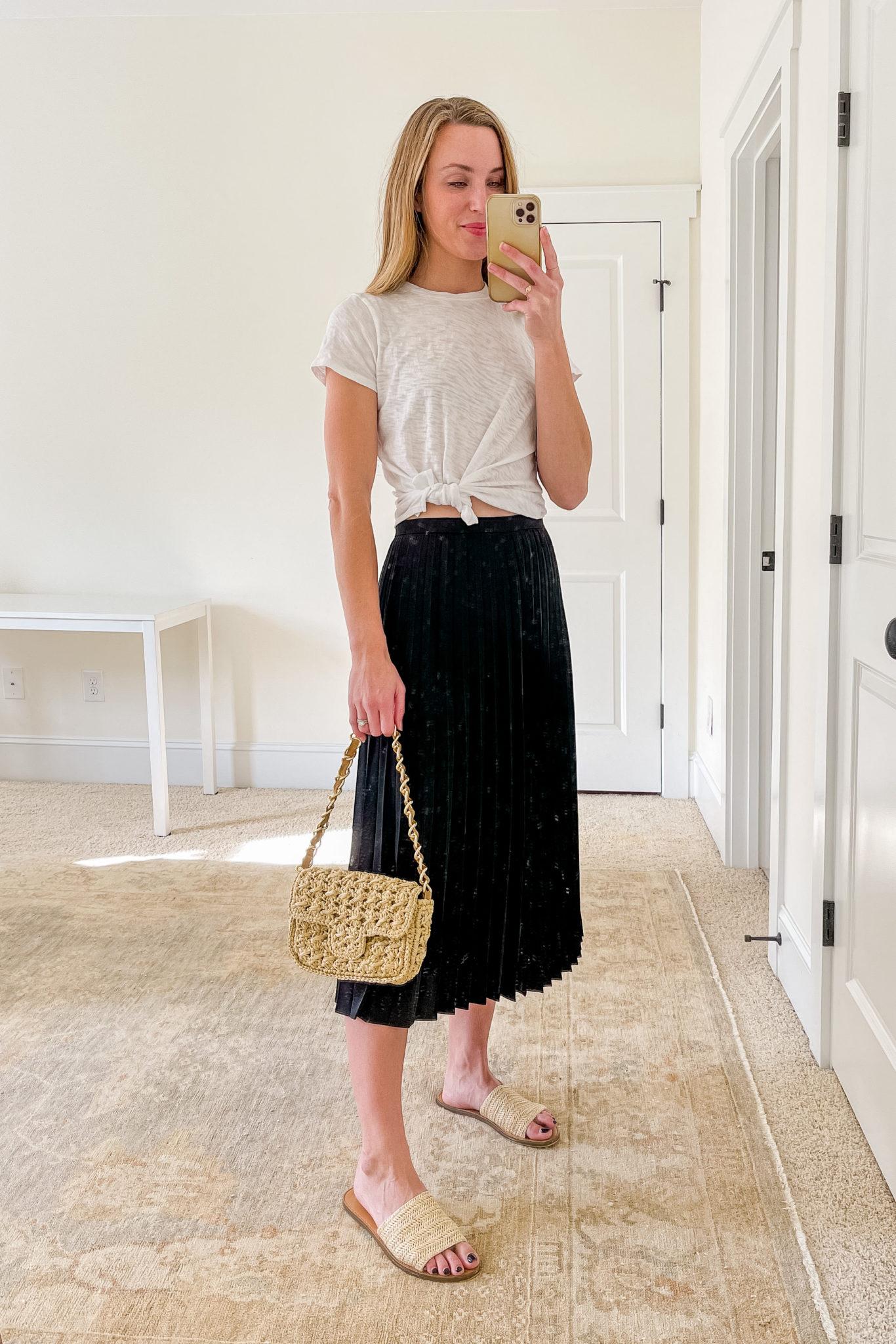 Pleated Midi Skirt