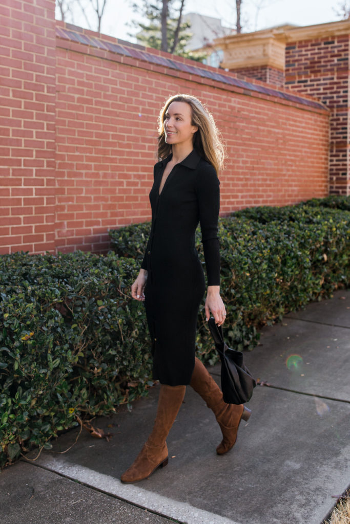 Stuart Weitzman Lowland over the knee boots outfit