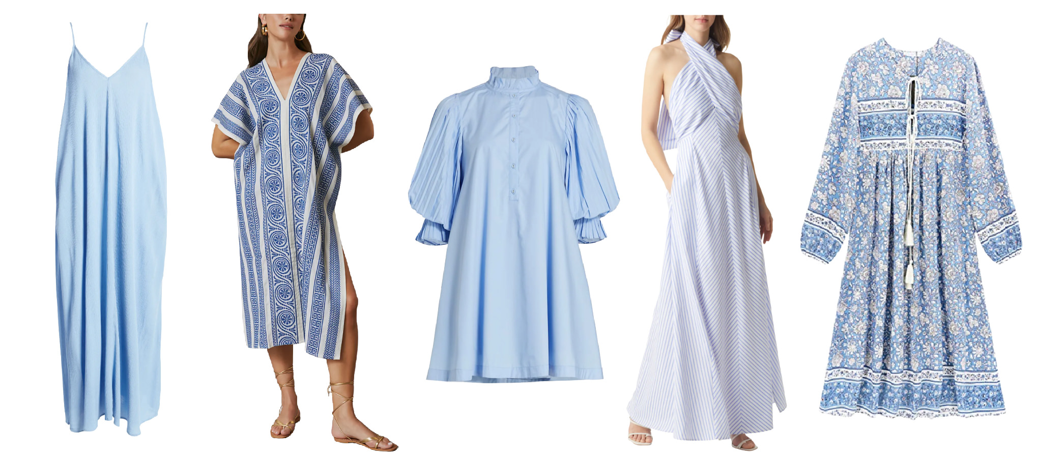 blue maxi and midi dresses for summer 2022