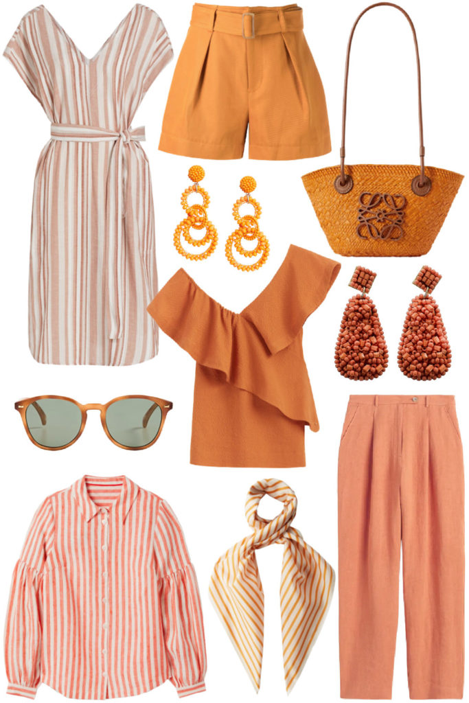 affordable striped orange summer clothes