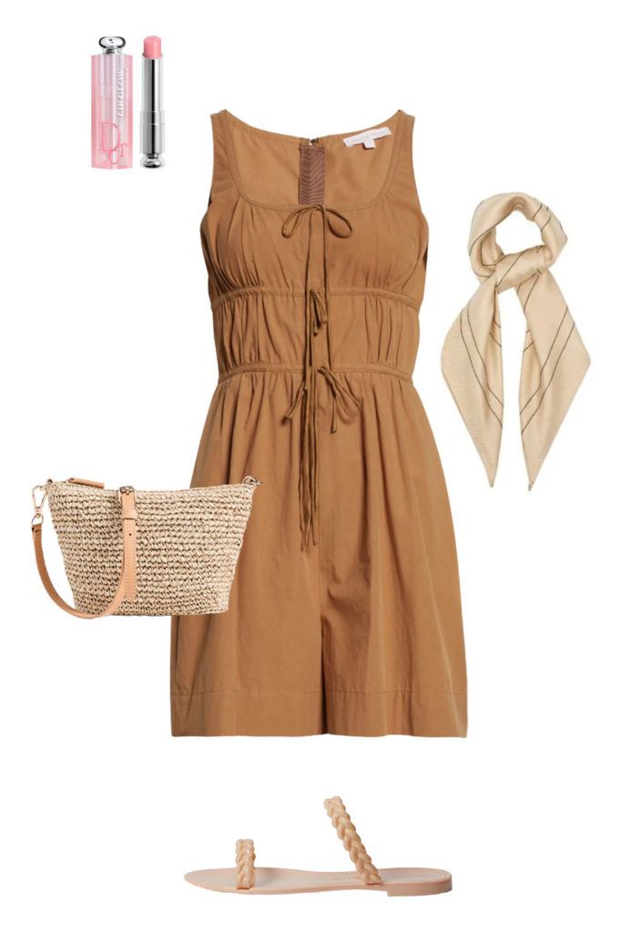 romper and sandals summer date night outfit