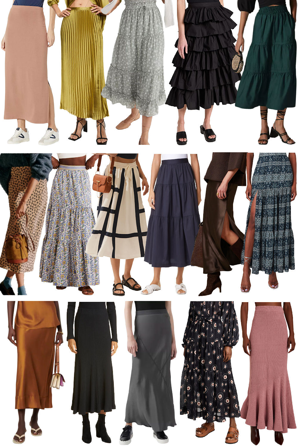 best fall maxi skirts