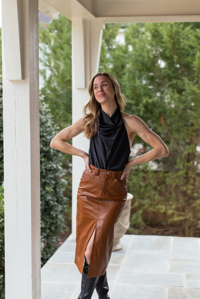 Leather Midi Skirts + How to Style Them | Natalie Yerger