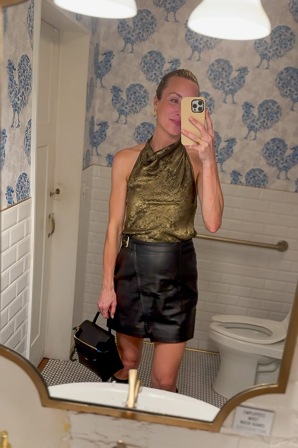 Leather Mini Skirt with a Going Out Top