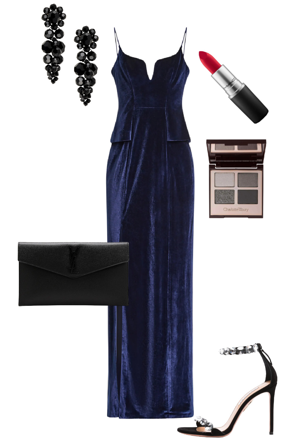 Blue floor-length gown
