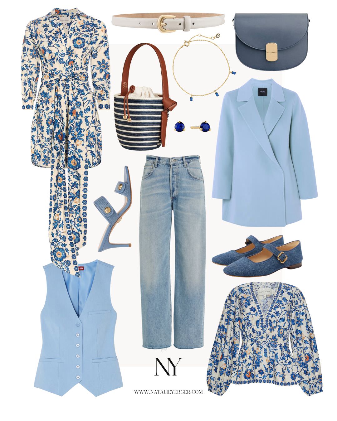 blue spring clothes
